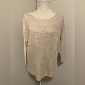 MarlaWynne Cream Lightweight Knit Sweater